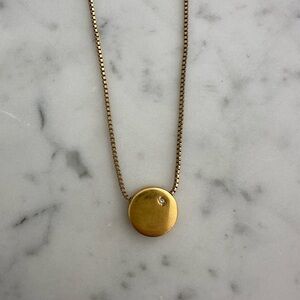 Madewell Gold-Tone Necklace with Diamond Accent